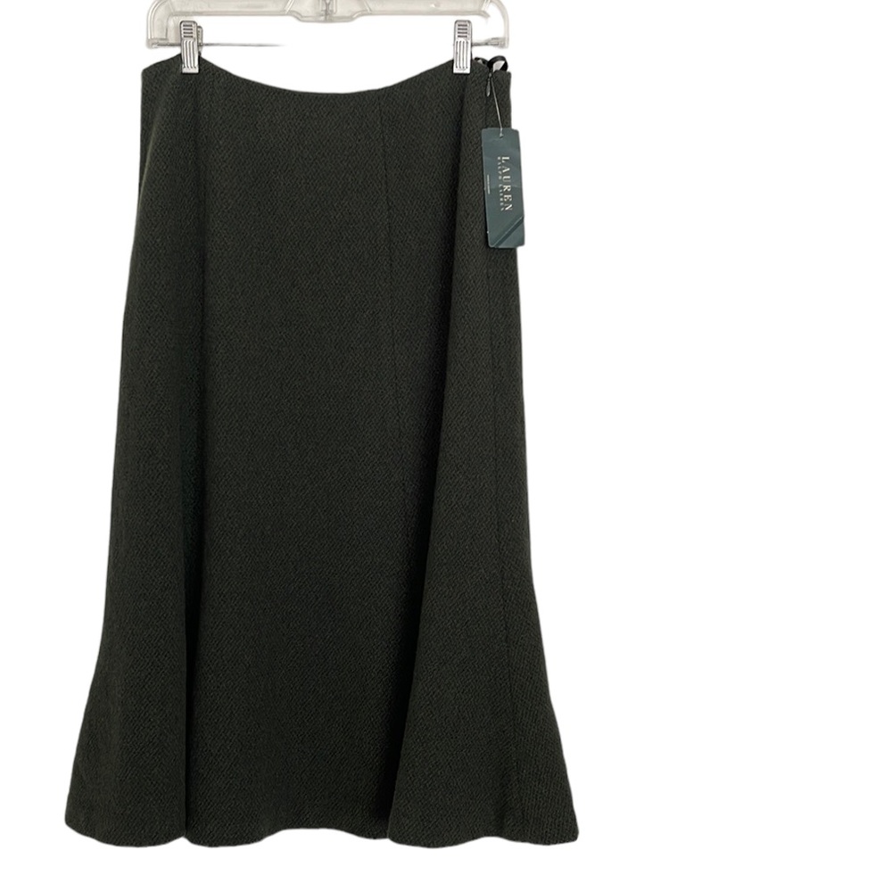 NWT Lauren Ralph Lauren woven green wool skirt